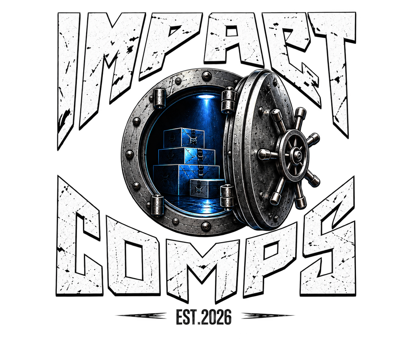 Impact Comps logo: a white fist inside a blue circular badge